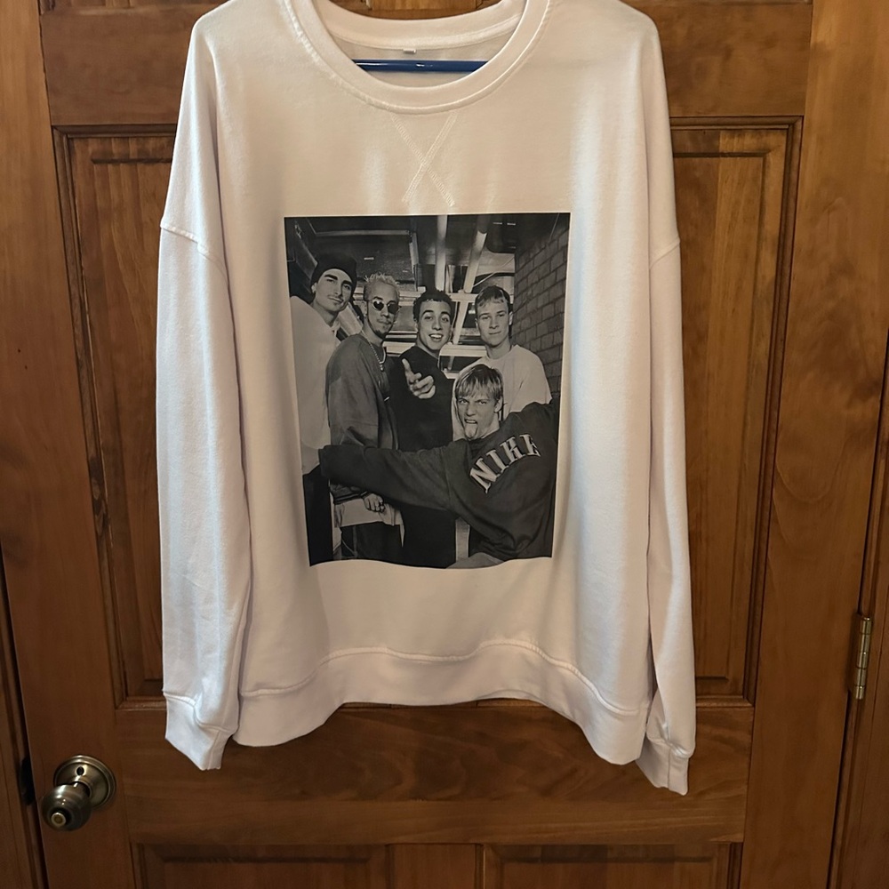 Backstreet boys white out Crewneck graphic Sweater size XXL - Picture 2 of 6